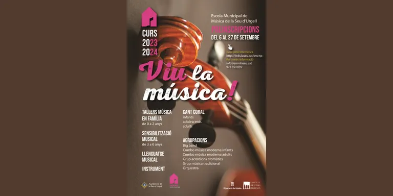 Obert el període de preinscripció a l'Escola Municipal de Música de la Seu d'Urgell
