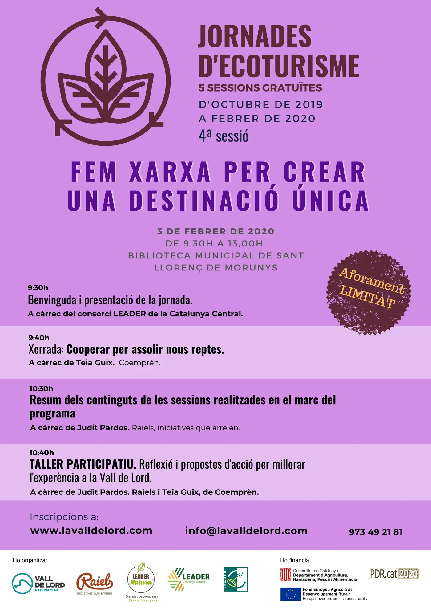 Es reprenen les Jornades d'Ecoturisme de la Vall de Lord amb una sessió per aprendre a crear paquets d'experiències