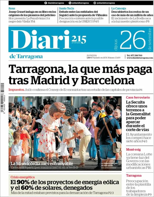 Cop d'ull als diaris d'aquest dijous 26 de setembre