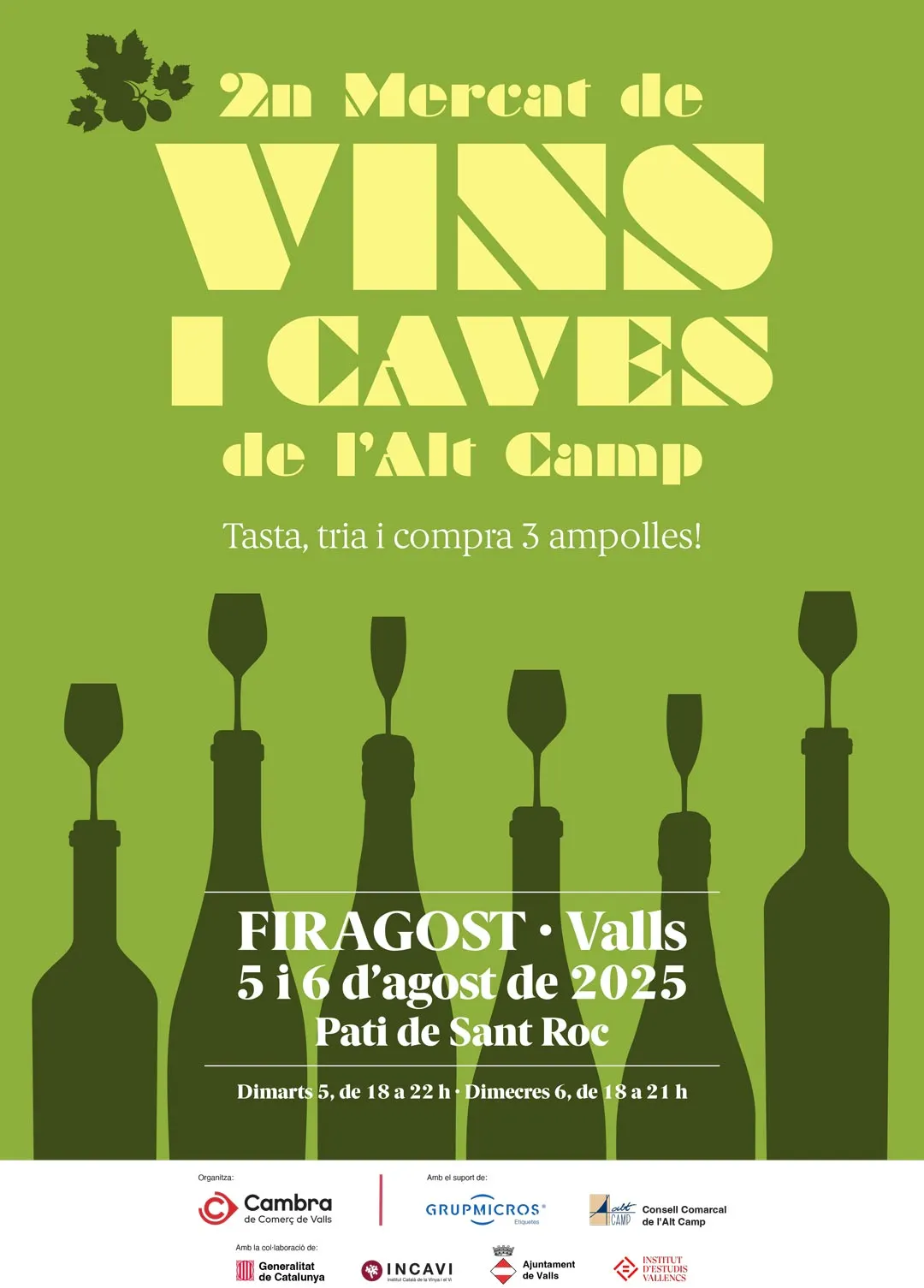 La Firagost convoca el segon Mercat de Vins i Caves de l’Alt Camp