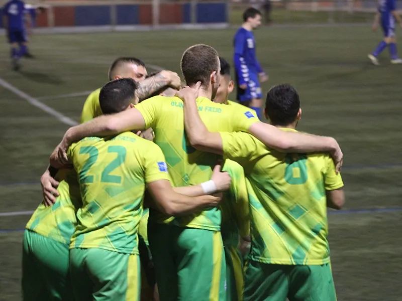 La celebració del segon gol rubinenc a Sabadell no va acabar del tot bé