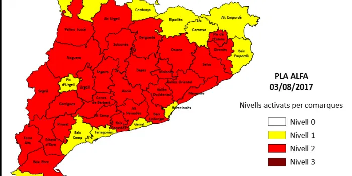 El Maresme, en fase de prealerta per alt risc d’incendis