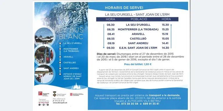 Es posa en marxa el Bus Blanc a Sant Joan de l'Erm
