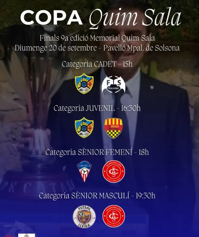 El Memorial Quim Sala torna a Solsona aquest diumenge en la final de la novena edició