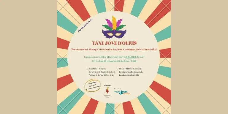 L'Ajuntament d'Olius posa un taxi gratuït per als joves per les nits centrals del Carnaval