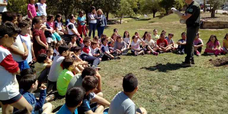 Escolars d'Agramunt planten més d'una trentena de xiprers al costat de la llera del riu Sió
