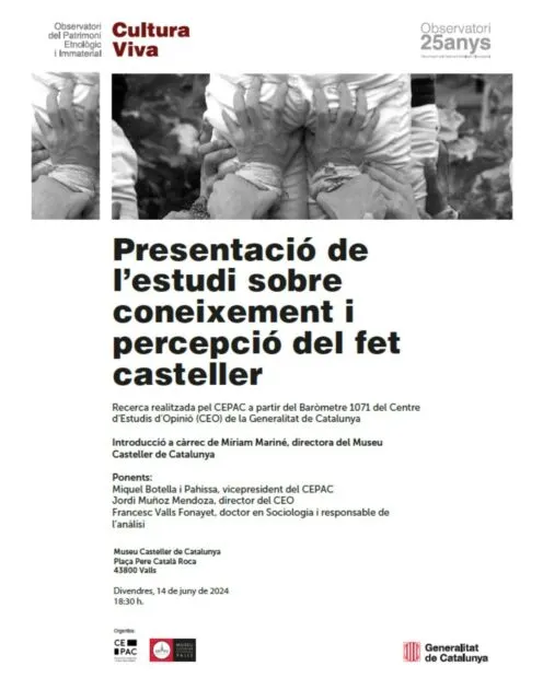 L’estudi sobre el coneixement i percepció del fet casteller veurà la llum a Valls el proper 14 de juny