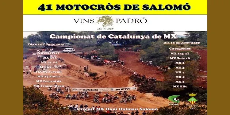 El Campionat de Catalunya de Motocròs torna aquest diumenge al circuit Dani Dalmau de Salomó