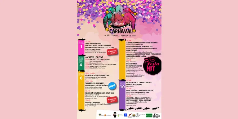 Tot a punt a la Seu i Castellciutat per a la celebració del Carnaval 2016