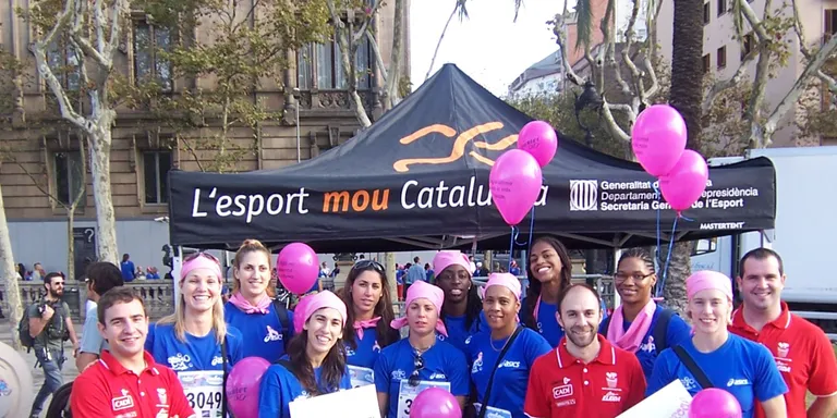 Les jugadores del Cadí La Seu, a la Cursa de la Dona