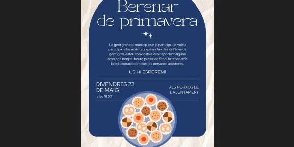 L’Ajuntament d’Altafulla convida la gent gran del municipi a fer germanor amb un berenar de primavera el pròxim 22 de maig