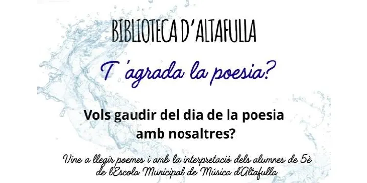 La Biblioteca i l’Escola de Música d’Altafulla preparen conjuntament la celebració del Dia de la Poesia