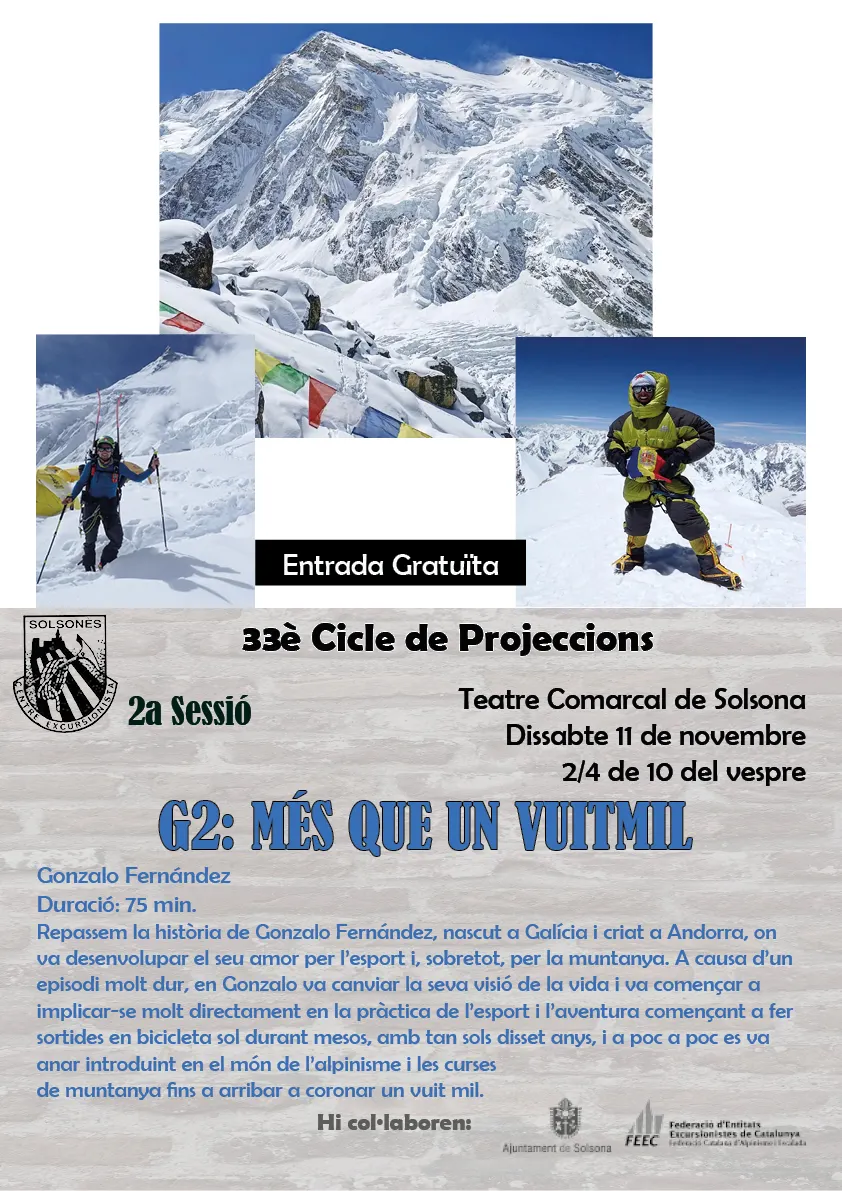 Aquest dissabte, el Teatre Comarcal acollirà el 33è Cicle de Projeccions amb la cinta "G2: Més que un vuitmil"
