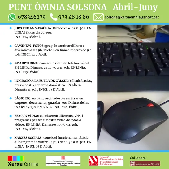 El Punt Òmnia de Solsona estrena aquesta setmana la programació de cursos trimestral