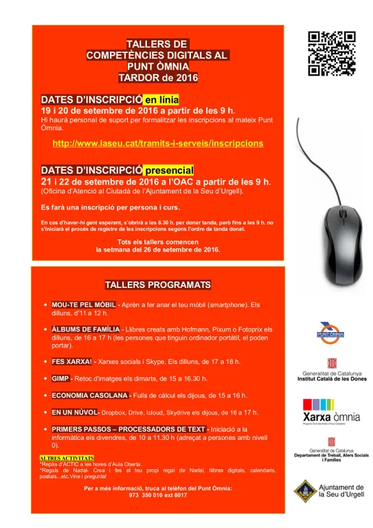El Punt Òmnia ofereix nous tallers de competències digitals