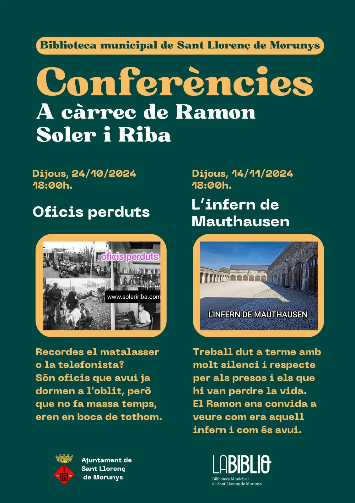 L'escriptor Ramon Soler i Riba ofereix un cicle de conferències a la biblioteca de Sant Llorenç