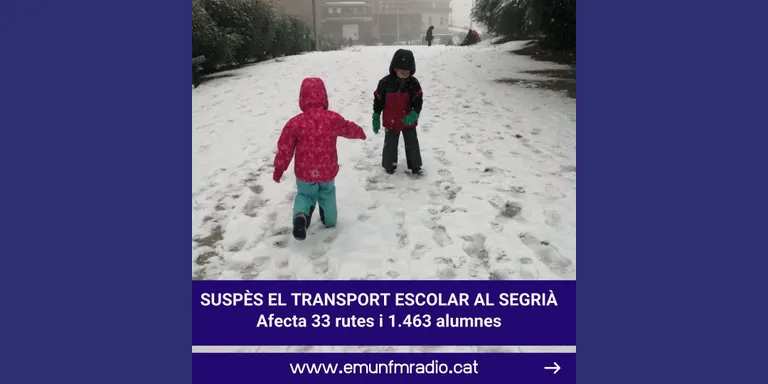 ES SUSPÈN PER AQUEST DILLUNS EL TRANSPORT ESCOLAR AL SEGRIÀ
