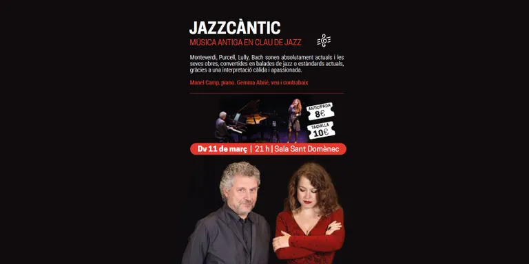 Concert de música antiga en clau de jazz a la Seu d'Urgell, amb Manel Camp i Gemma Abrié