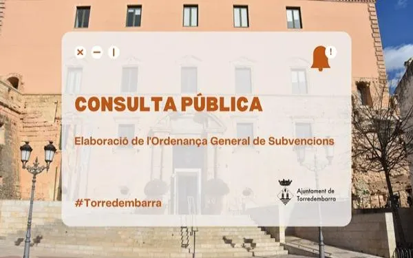 Torredembarra obre una consulta pública per a l'Ordenança General de Subvencions