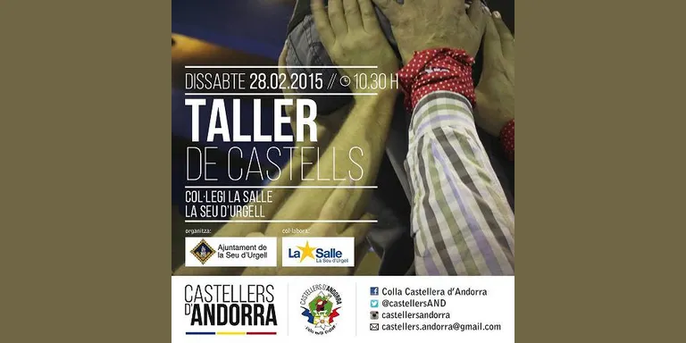 Taller de castells a la Seu amb els Castellers d'Andorra
