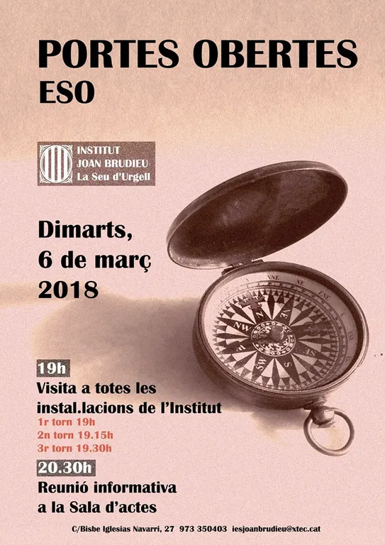 Jornada de portes obertes d'ESO a l'Institut Joan Brudieu