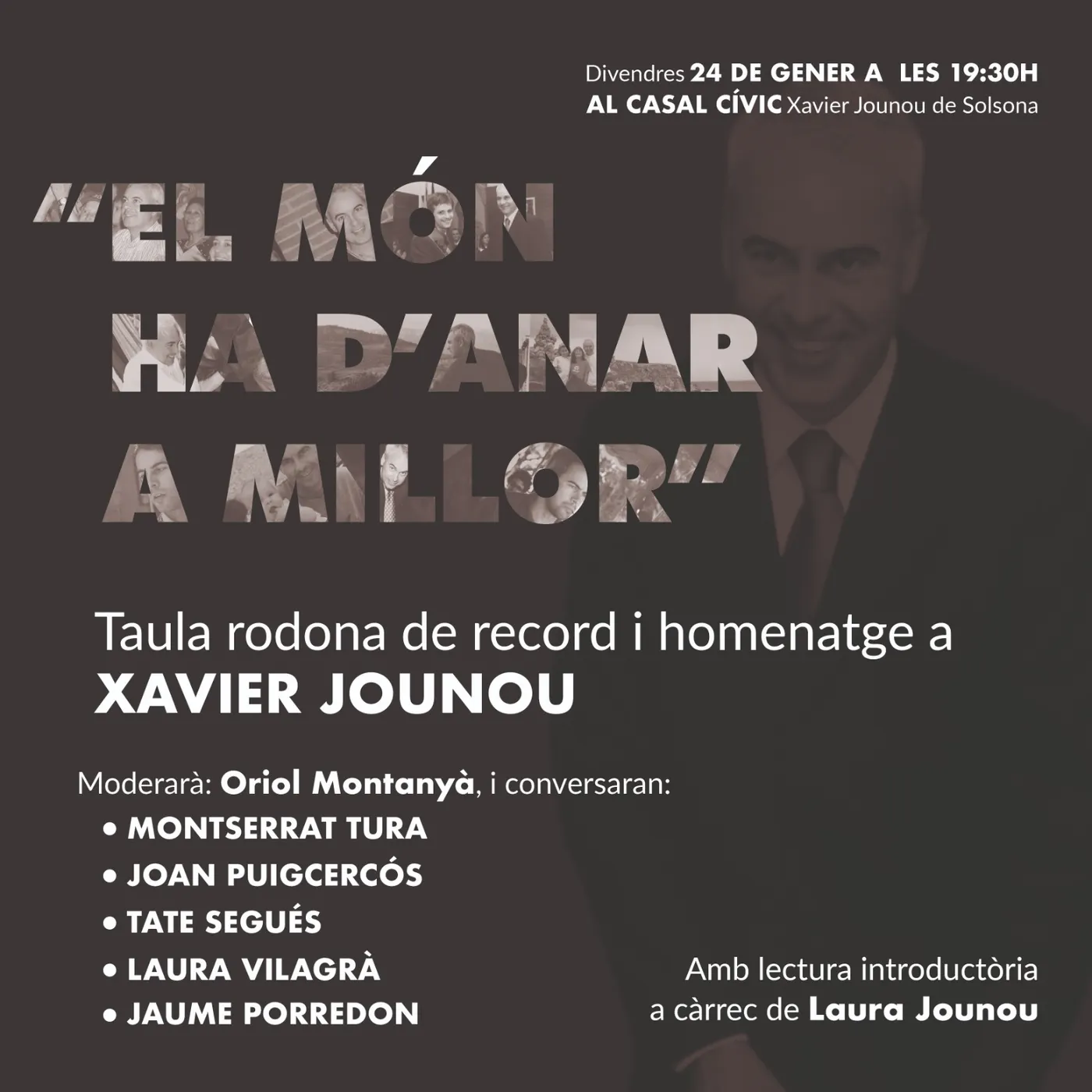Esquerra Solsona organitza una taula rodona de record i homenatge a Xavier Jounou