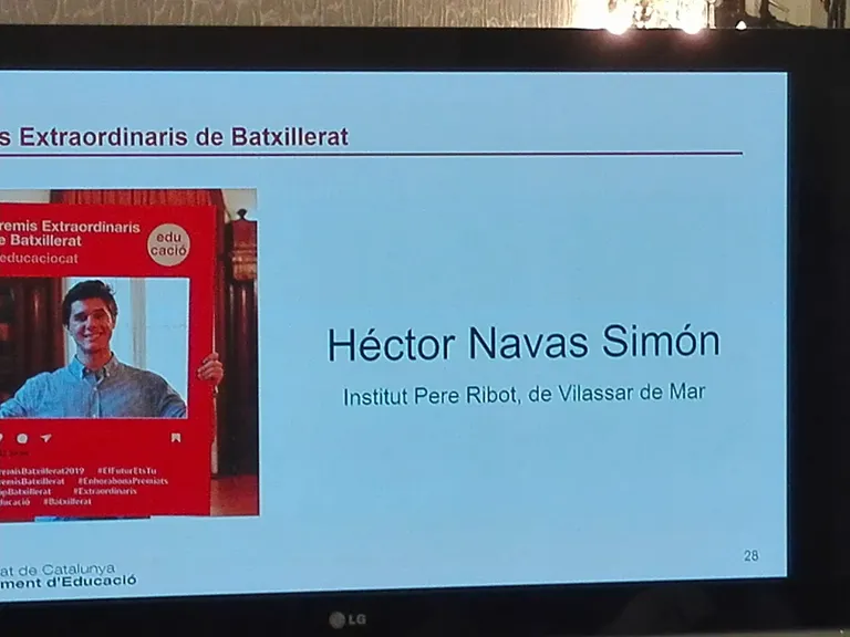 Héctor Navas Simón, guardonat amb el Premi Extraordinari de Batxillerat