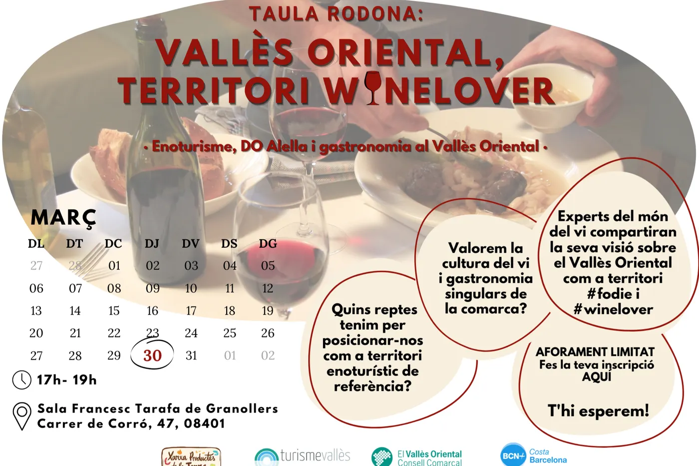 El Consell Comarcal organitza una trobada oberta al públic sobre enoturisme i gastronomia al Vallès Oriental
