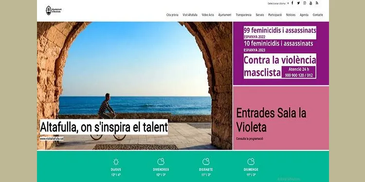 El web de l'Ajuntament d'Altafulla mostra un comptador amb els feminicidis i assassinats masclistes a l'Estat