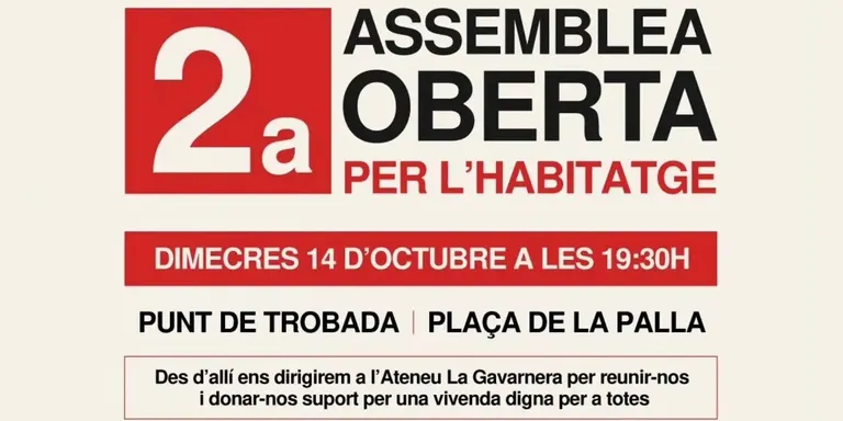 Segona assemblea oberta per l'habitatge