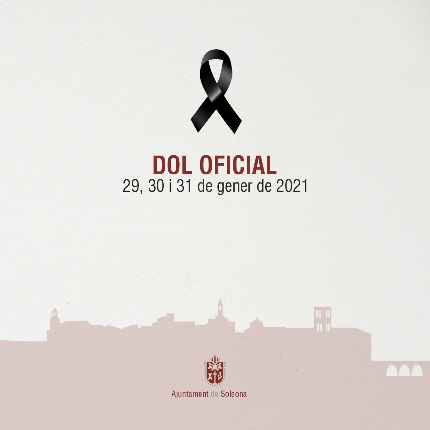 Solsona decretarà tres dies de dol oficial per les víctimes de la Covid-19 a la ciutat