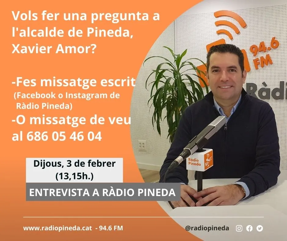 Ràdio Pineda entrevista l'Alcalde de Pineda Xavier Amor