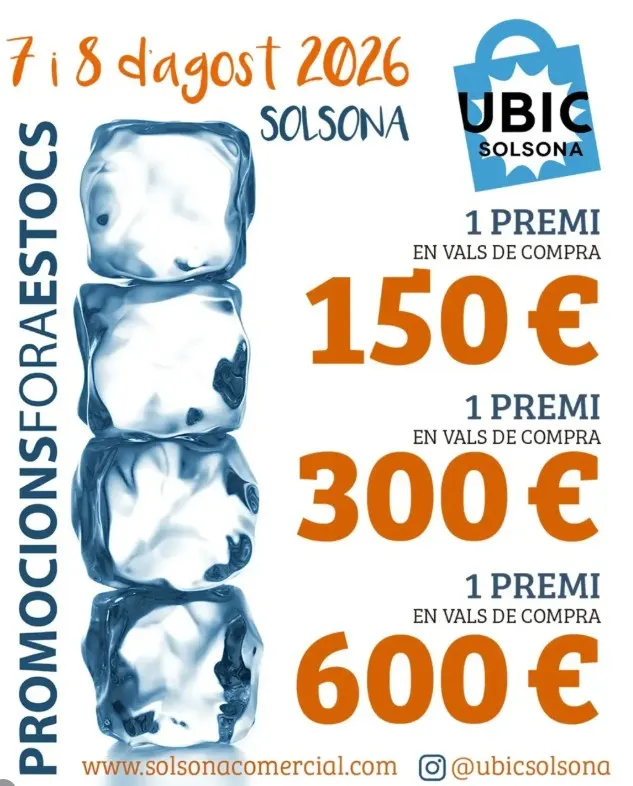 La UBIC de Solsona sorteja més de 1.000 euros en vals de compra en el Promocions Fora Estocs d’Estiu