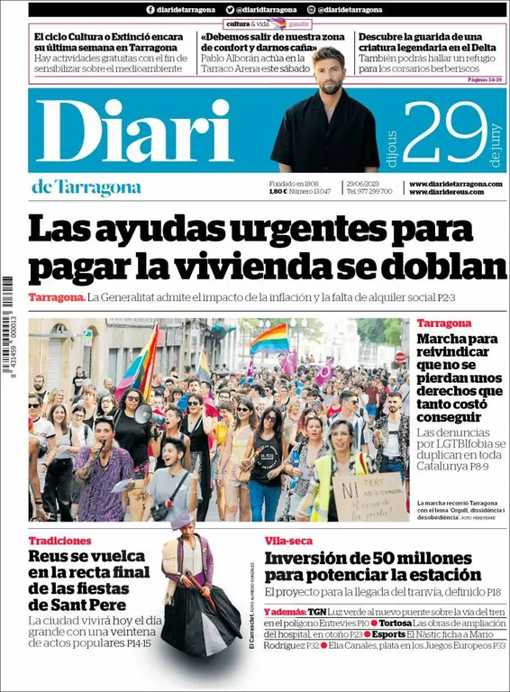 Consulta les portades dels diaris d'aquest 29 de juny