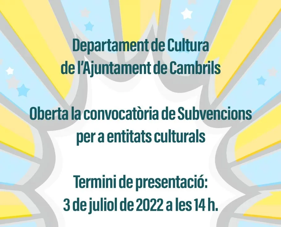 L’Ajuntament de Cambrils ha aprovat una convocatòria de subvencions per a activitats culturals i festives