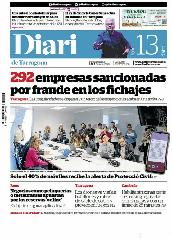 Consulta les portades dels diaris d'aquest 13 d'abril