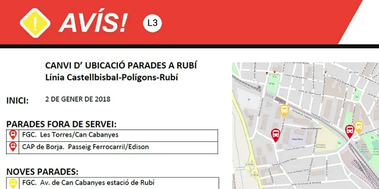 Millores a la línia d'autobús que uneix Rubí i Castellbisbal