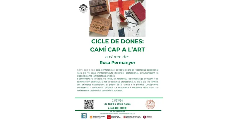 El Cicle de dones de la Universitat Popular continua amb “camí cap a l’art” de Rosa Permanyer