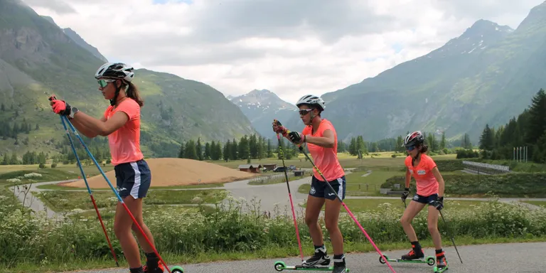Entrenaments de rollerski de l'equip català d'esquí de fons