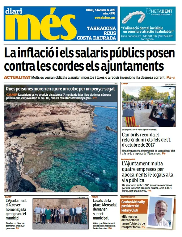 Això diuen els diaris aquest dilluns 2 d'octubre