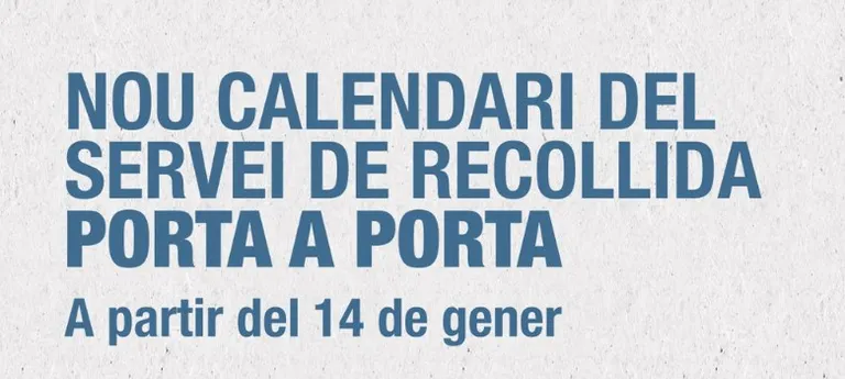 Nou calendari del Porta a Porta i canvis a l’Àrea d’Emergència