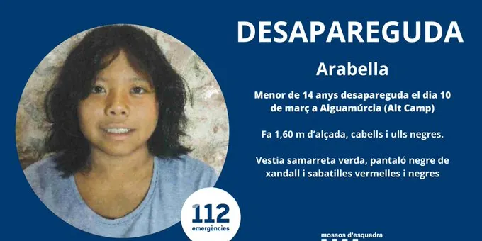Busquen una menor desapareguda a Aiguamúrcia