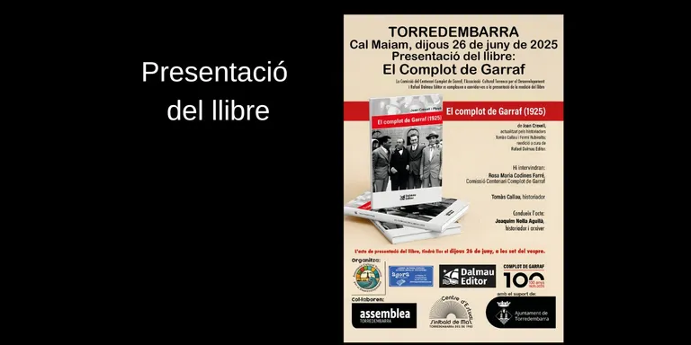 La reedició del llibre 'El Complot del Garraf' es presenta a Torredembarra