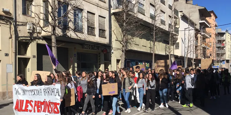 En marxa a la Seu la Vaga del 8-M, Dia de les Dones