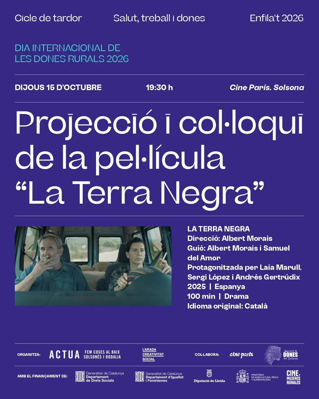 El projecte ACTUA de l’Arada organitza dos cine-fòrums a Solsona per debatre al voltant de les polítiques migratòries, la salut comunitària i el treball de les dones