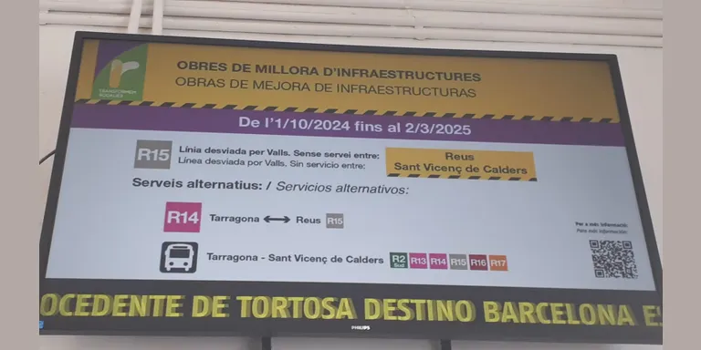 Renfe comença a informar de les afectacions per les obres del túnel de Roda