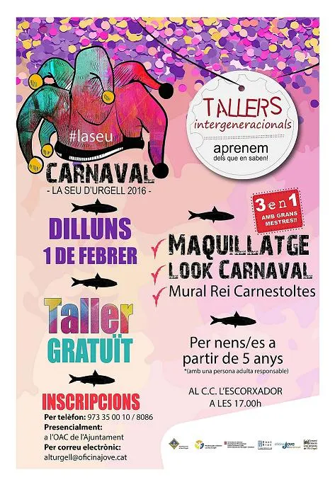 Taller gratuït de Carnaval per a nens i nenes a la Seu d'Urgell