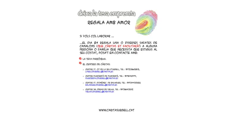 Campanya de Càritas d'Urgell per regalar canelons la vigília de Nadal