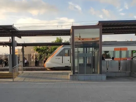 Tren a l'estació de Cubelles