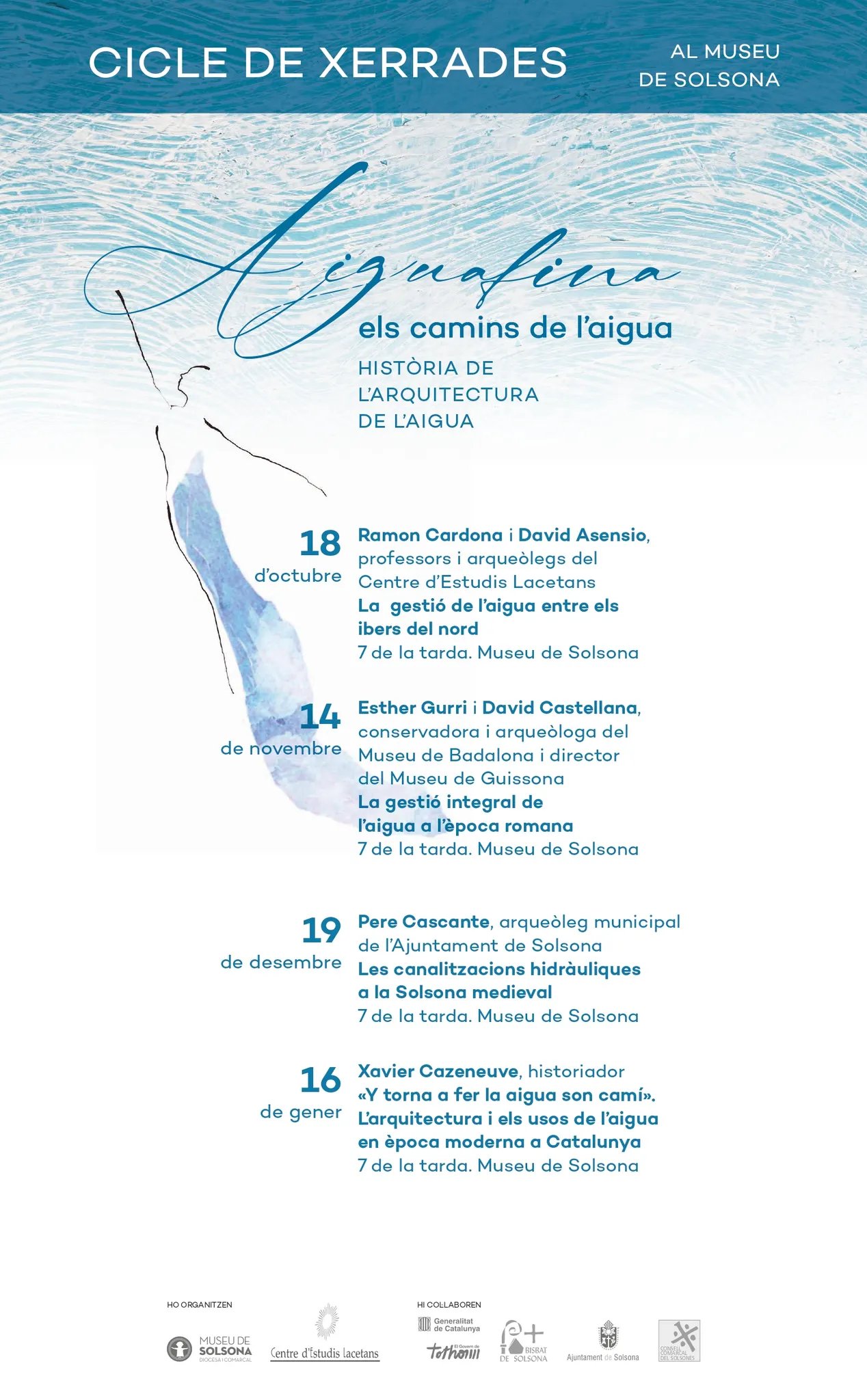 El Museu de Solsona acollirà un cicle de xerrades sobre la història de l'arquitectura de l'aigua a partir de l'exposició "Aiguafina"